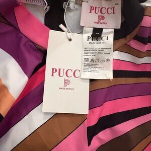 Emilio Pucci Pink and Brown Striped Jumpsuit